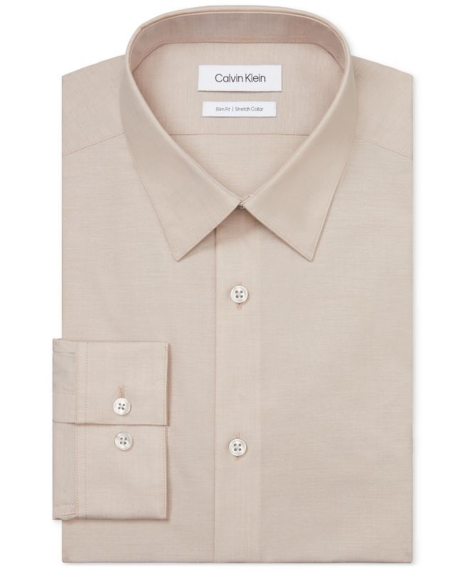 Photo 1 of Calvin Klein Men's Slim-Fit Stretch Flex Collar Dress Shirt, Online Exclusive - SMALL 