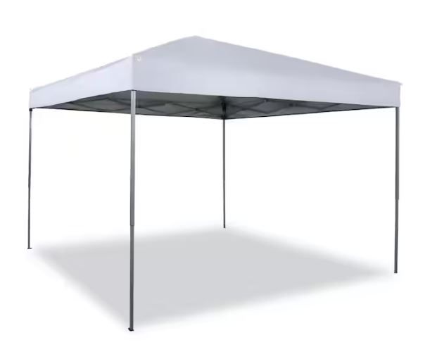 Photo 1 of 10 ft. x 10 ft. Instant Canopy Pop Up Tent in White With Wheeled Bag
