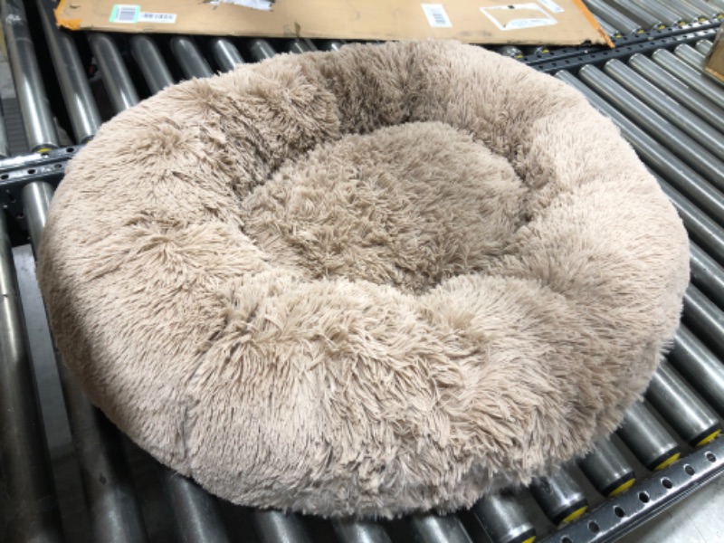 Photo 1 of 27 INCH FUZZY PET BED, BROWN