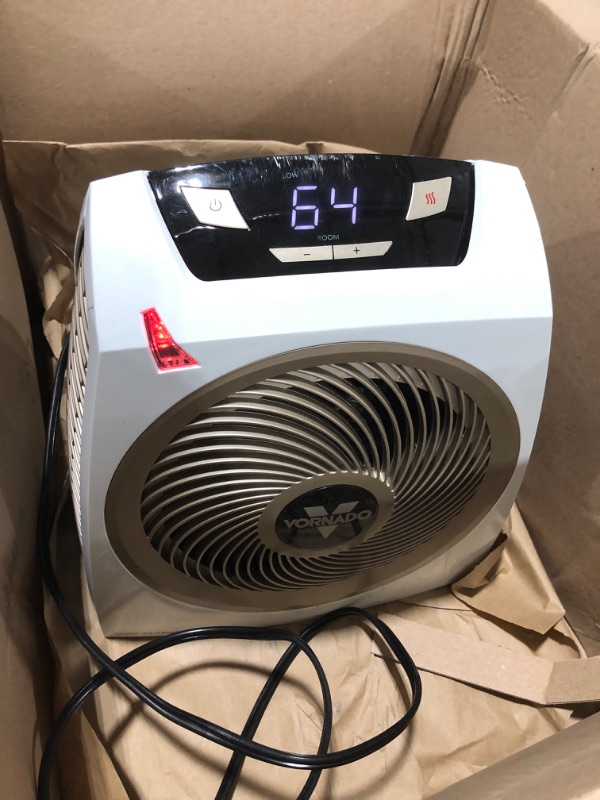 Photo 2 of  Vornado AVH10 Vortex Heater with Auto Climate Control, 2 Heat Settings, Fan Only Option, Digital Display, Advanced Safety Features, Whole Room, White 