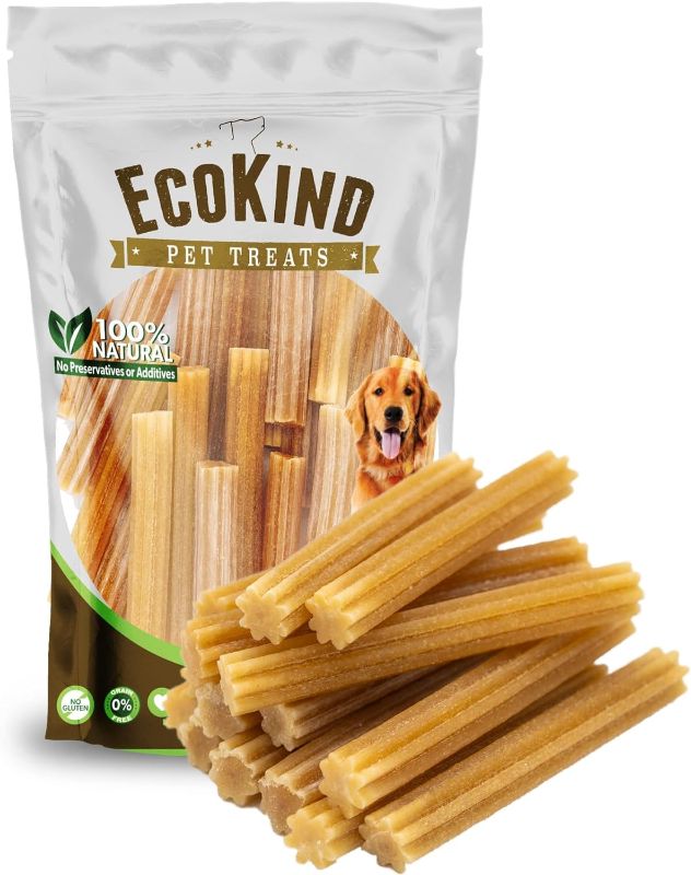 Photo 1 of  EcoKind Pet Treats Premium Gold Bacon Flavored Churro Chews | All Natural Himalayan Yak Cheese Dog Chew for Small to Large Dogs | Keeps Dogs Busy & Enjoying Indoors & Outdoor Use (20 Sticks) BEST BY 04 JUN 2026