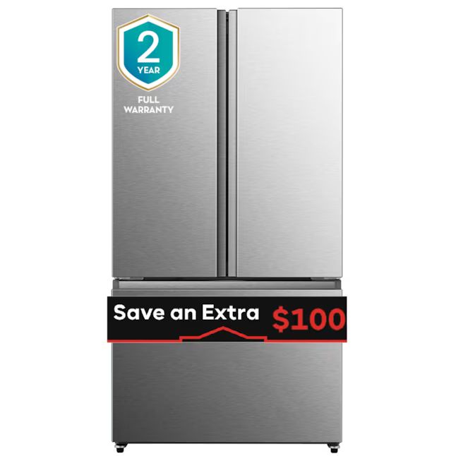 Photo 1 of Hisense 21.2-cu ft Counter-depth French Door Refrigerator with Ice Maker (Fingerprint Resistant Stainless Steel) ENERGY STAR