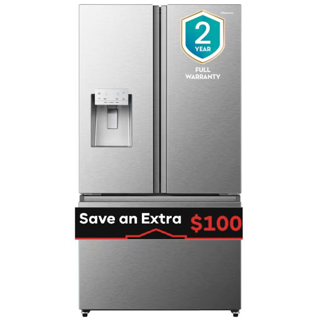 Photo 1 of Hisense 25.4-cu ft French Door Refrigerator with Dual Ice Maker (Fingerprint Resistant Stainless Steel) ENERGY STAR