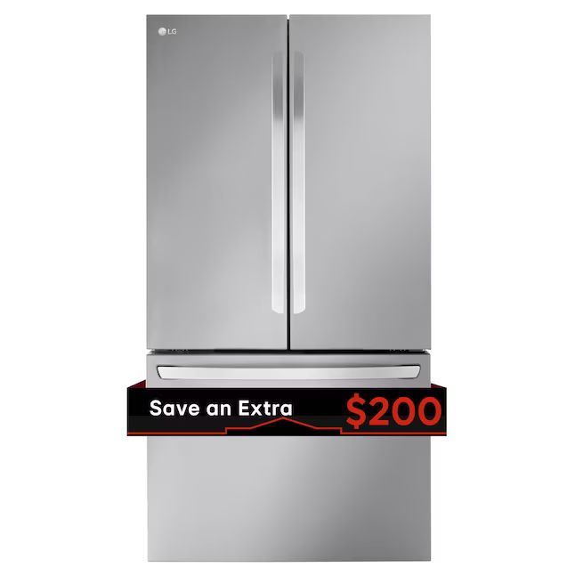 Photo 1 of LG Counter-Depth MAX 26.5-cu ft Counter-depth Smart French Door Refrigerator with Ice Maker (Stainless Steel) ENERGY STAR