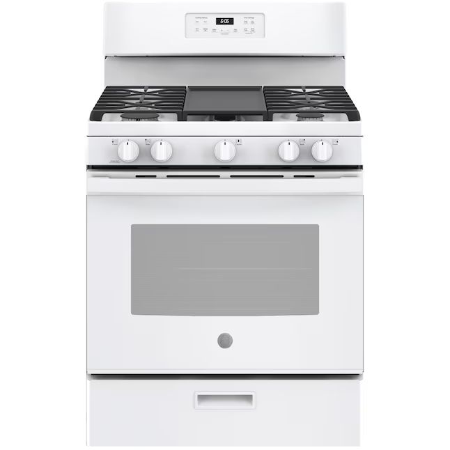 Photo 1 of GE 30-in 5 Burners 5-cu ft Freestanding Natural Gas Range (White)