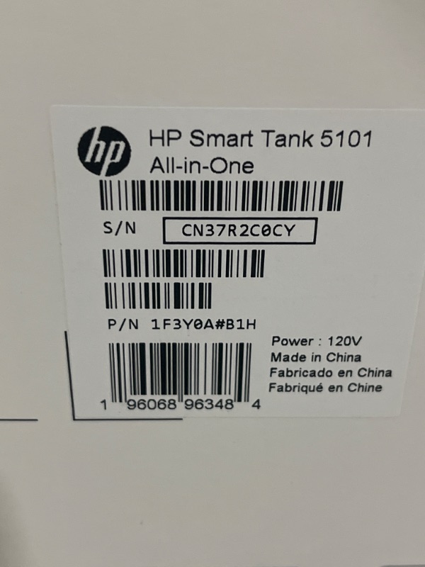 Photo 6 of HP Smart-Tank 5101 Wireless All-in-One Ink-Tank Printer with up to 2 Years of Ink Included (1F3Y0A),White