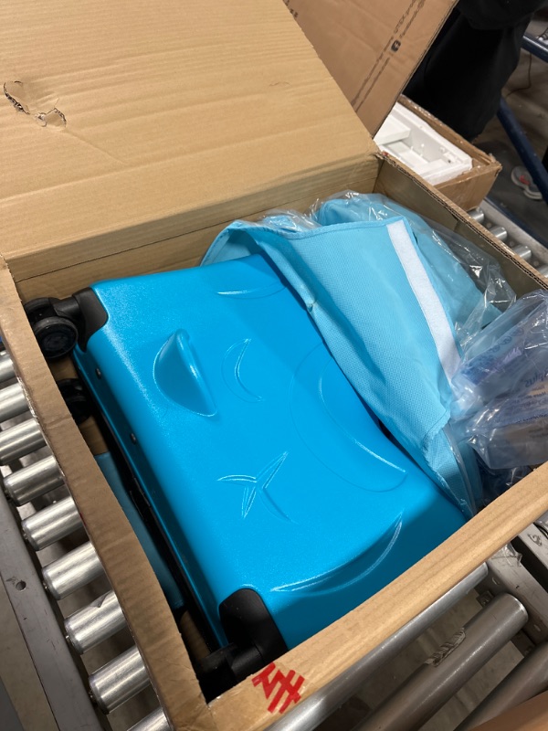 Photo 1 of N-A AO WEI LA OW Duffel Bag for Kids Ride-On Suitcase Carry-On Luggage with Wheels suitcase fits to kids aged 1-6 years old (Blue, 20 Inch) Nice Blue 20 Inch?suggest 1-6 years old )