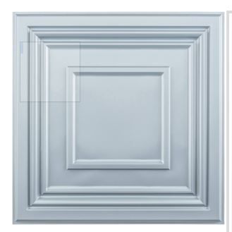 Photo 1 of A10901BKP12 - Art3d Decorative Drop Ceiling Tile 2x2 , Glue up Ceiling Panel Square Relief in Gray
