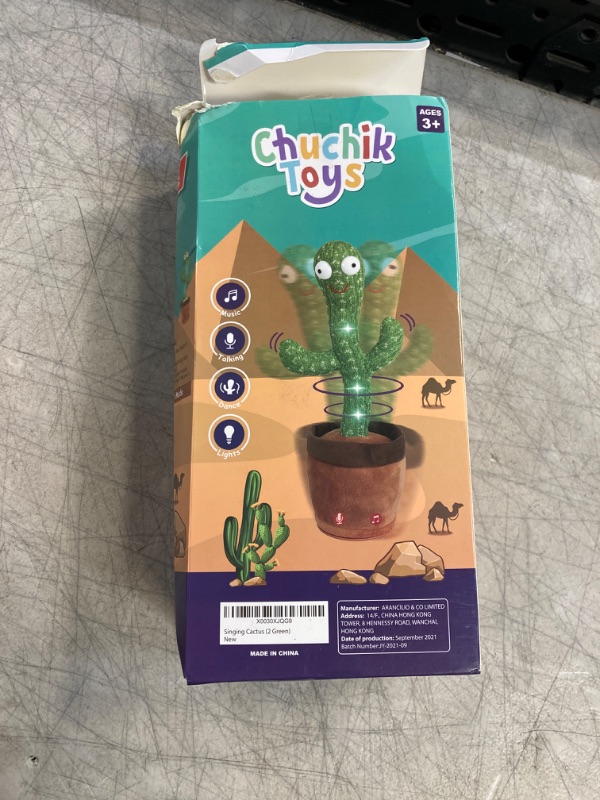 Photo 2 of Chuchik Dancing Talking Cactus Toy for Babies – 60 Songs the Singing Cactus Toy with 3 Changeable Outfits – Plush Wiggle Dancing Talking Repeating Mimicking Cactus Toy with Glowing LED Lights (2 Pack)