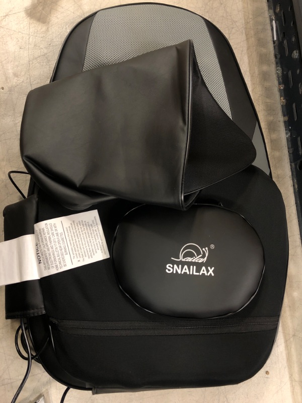 Photo 2 of Snailax Shiatsu Massage Cushion with Heat Massage Chair Pad Kneading Back Massager for Home Office Seat use / NO ORIGINAL PACKAGING BUT PRODUCT IS WRAPPED
