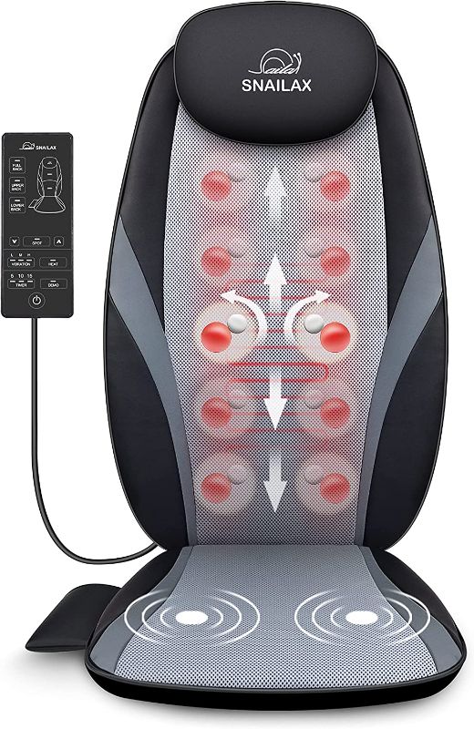 Photo 1 of Snailax Shiatsu Massage Cushion with Heat Massage Chair Pad Kneading Back Massager for Home Office Seat use / NO ORIGINAL PACKAGING BUT PRODUCT IS WRAPPED
