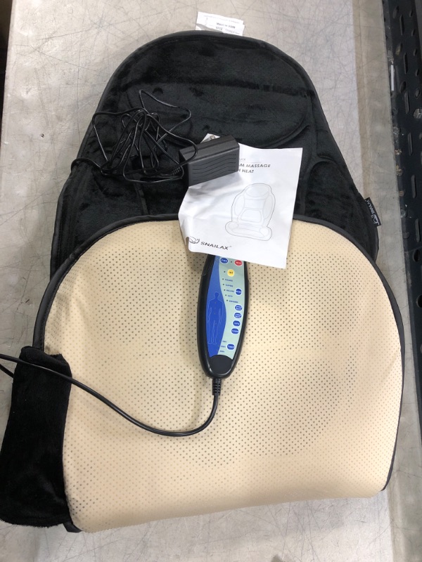 Photo 1 of COLOR BEIGE - Snailax Back Massage Seat Cushion, Memory Foam Chair Massage Pad, 5 Massage Modes & 2 Heat Settings, Seat Massager for Office Chair,Home Use / STOCK PHOTO IS FOR REFERENCE ONLY 
