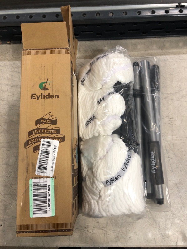 Photo 2 of Eyliden Mop with 2 Reusable Heads, Easy Wringing Twist Mop, with 57.5 inch Long Handle, Wet Mops for Floor Cleaning, Commercial Household Clean Hardwood, Vinyl, Tile, and More
