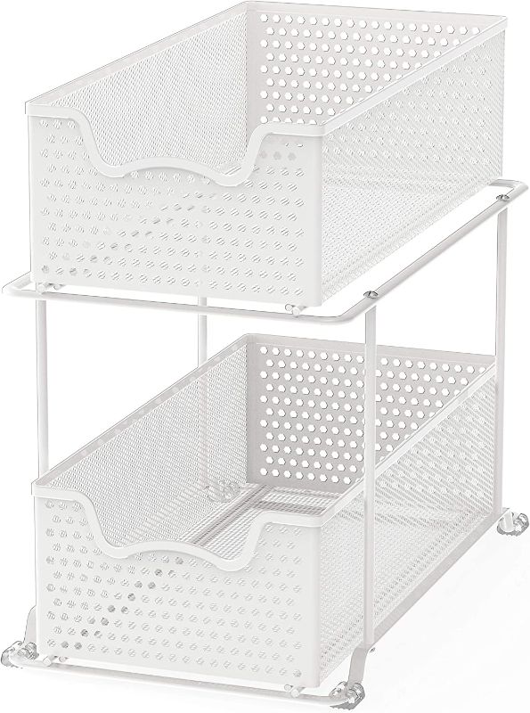 Photo 1 of Simple Houseware 2 Tier Sliding Cabinet Basket Organizer Drawer, White / STOCK PHOTO IS FOR REFERENCEONLY 
