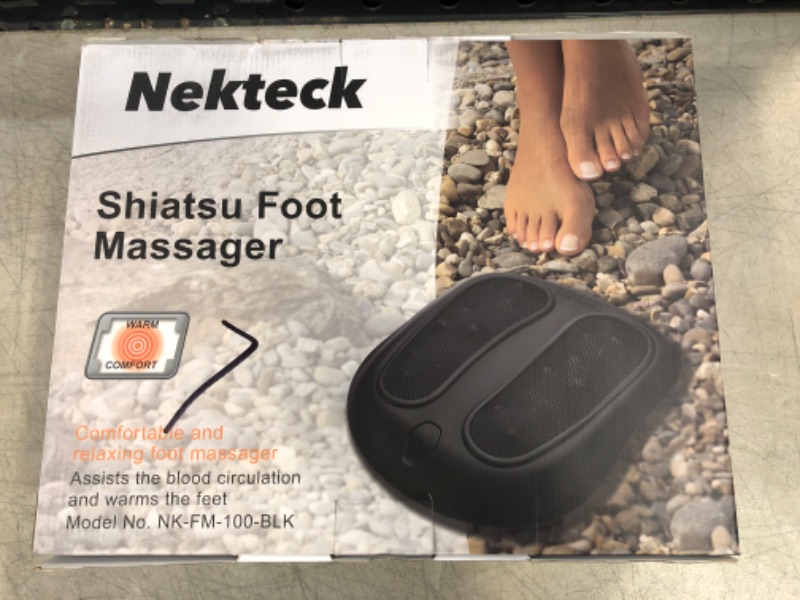 Photo 2 of Nekteck Foot Massager with Heat, Shiatsu Heated Electric Kneading Foot Massager Machine for Plantar Fasciitis, Built-in Infrared Heat Function and Power Cord Black