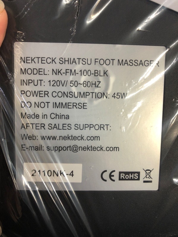 Photo 4 of Nekteck Foot Massager with Heat, Shiatsu Heated Electric Kneading Foot Massager Machine for Plantar Fasciitis, Built-in Infrared Heat Function and Power Cord Black