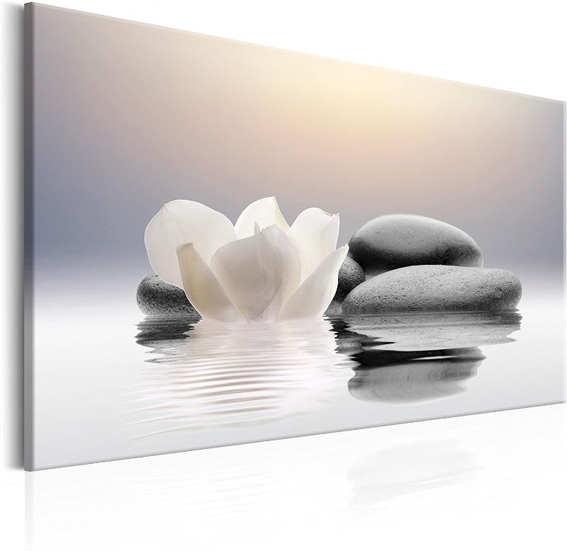 Photo 1 of artgeist Canvas Wall Art Print Zen 24x16 in - 1pcs Home Decor Framed Stretched Picture Photo Painting Artwork Image - Flowers Stone Spa Wellness b-B-0095-b-a
