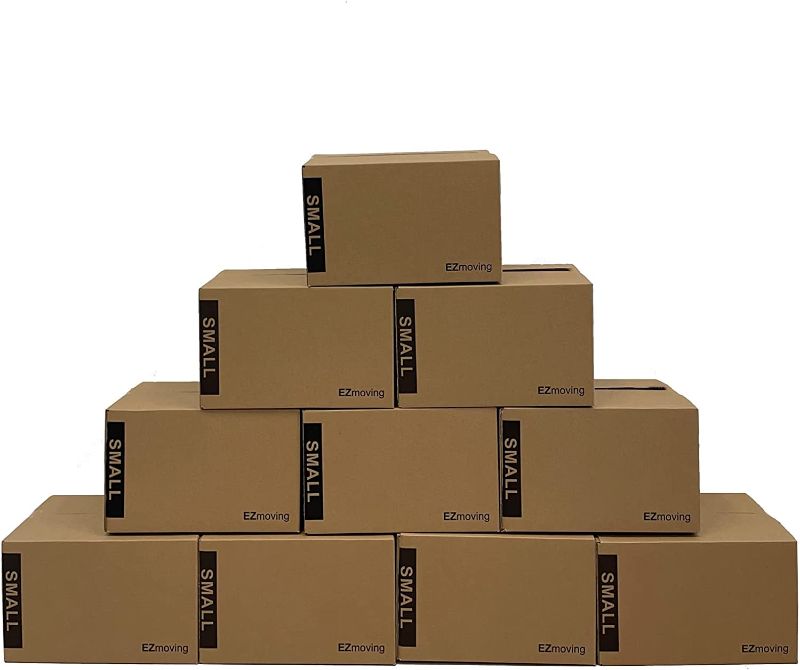 Photo 1 of EZmoving Corrugated Cardboard Shipping box,Super Strong Packing Boxes, Easy Carry Handles, Small Size 16''L x 10''W x 10''H.Package of 10,20,30.
