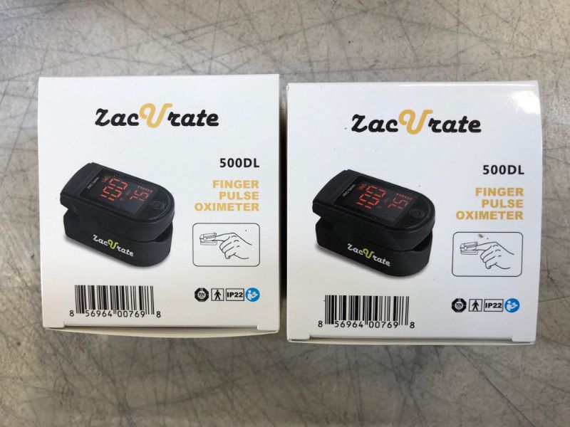 Photo 1 of 2PACK: Zacurate Pro Series 500DL Fingertip Pulse Oximeter Blood Oxygen Saturation Monitor with Silicon Cover