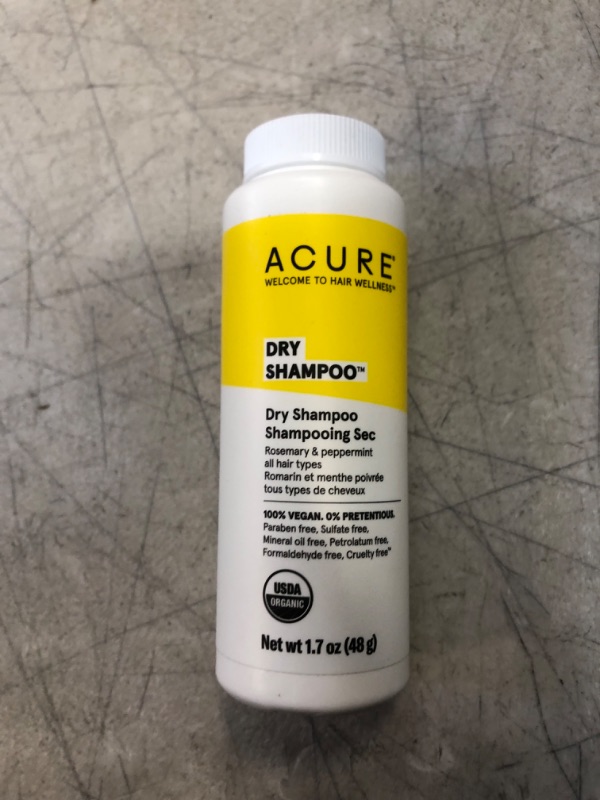 Photo 2 of ACURE Dry Shampoo - All Hair Types | 100% Vegan | Certified Organic | Rosemary & Peppermint - Absorbs Oil & Removes Impurities Without Water | 1.7 Fl Oz