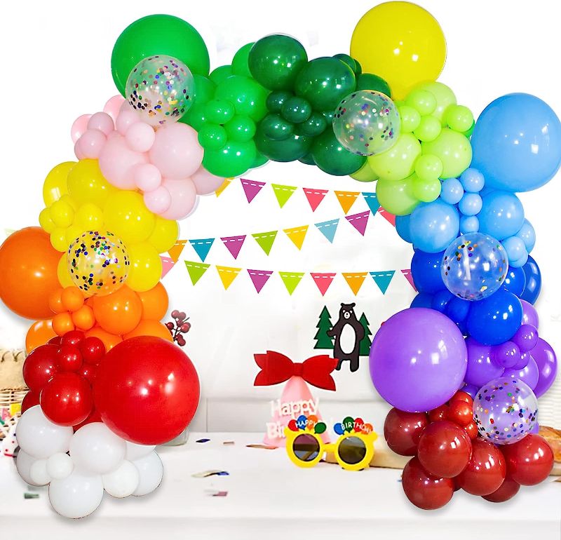 Photo 1 of 215Pcs Rainbow Balloon Arch Garland Kit, Colorful Balloon Garland 12 Assorted Colors Different Size for Birthday Party Anniversary Festival Decoration…
