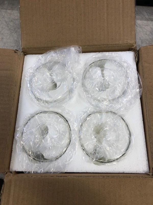 Photo 3 of 4 Pack Clear Glass Shade Covers Replacements, 5.5in Height, 3.5in Diameter, 1.65in Fitter, Eidonta Clear Cylinder Glass Lamp Shade Replacement Globe for Chandelier Pendant Wall Sconces Light Fixtures Clear Cylinder Glass Shade 4 Pack