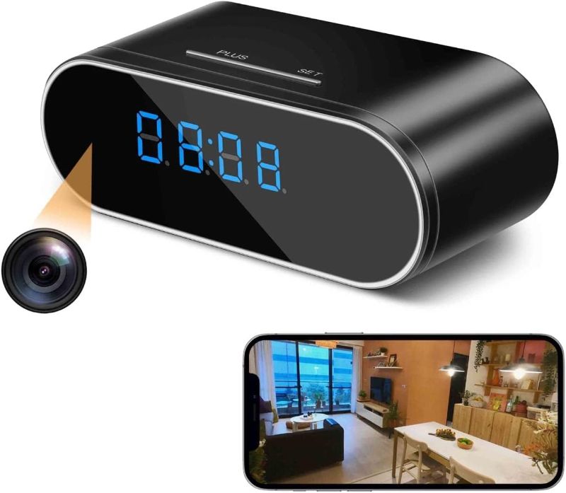 Photo 1 of  Hidden Camera,Spy Camera HD WiFi Alarm Clock Camera with Night Vision/Motion Detection/Loop Recording Wireless Security Camera,Monitor Video Recorder Nanny Cam

