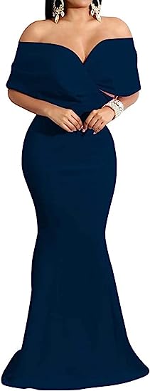 Photo 1 of Formal Maxi Dress for Women Sexy Deep V Neck Wrap Side Split Bodycon Cocktail Party Long Floor Length Dress
