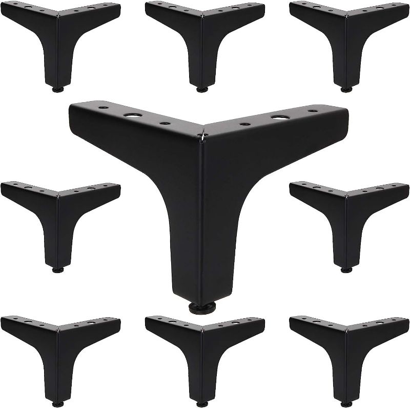 Photo 1 of 16Pack Metal Furniture Sofa Legs, 4inch Modern Style DIY Furniture Feet Replacement, Black Triangle Table Cabinet Cupboard Feet Heavy Duty for Dresser Coffee Table Desk Wardrobes Couch Bookcase
