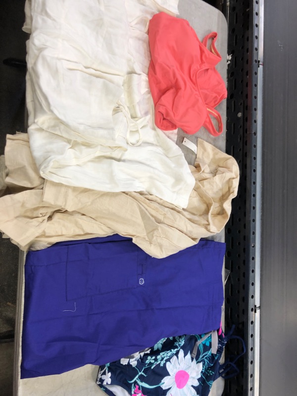 Photo 1 of 5 PC CLOTHING BAG LOT - SWIM, PANTS ROMPER ,SCRUBS