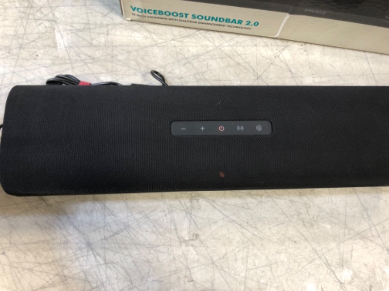 Photo 3 of iFrogz VoiceBoost Soundbar 2.0 | 18” Soundbar and Remote with Dialogue Enhancement Technology | Optical, Aux, Bluetooth or USB Connection