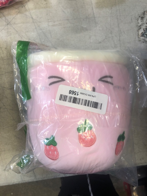 Photo 1 of FJZFING Cute Plush Boba Milk Tea Stuffed Teacup Pillow Soft Bubble Tea Cup Plushie Toy Kawaii Cartoon Gift for Kids Home Decor Strawberry 9.4 Inch A-strawberry Small(9.4 inch)
