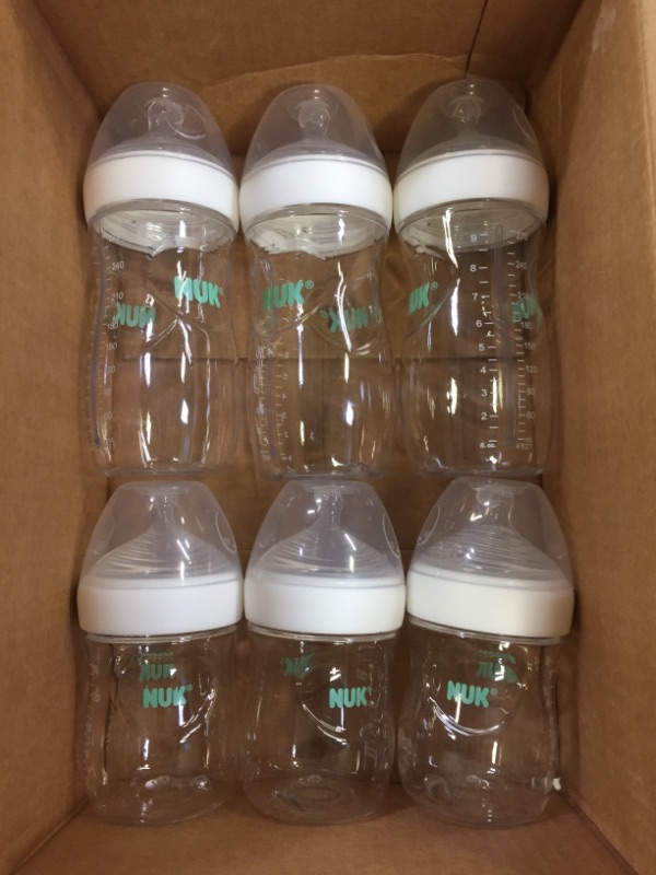 Photo 1 of NUK Simply Natural Baby Bottle Newborn Gift Set, Timeless Collection, Amazon Exclusive Clear/Green Large Gift Set