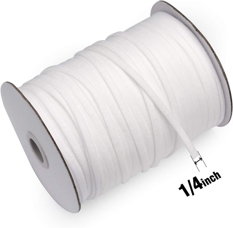 Photo 1 of 125Yard 1/5 Inch Wide White Elastic String Cord Bands Rope with 100 pcs 50MM Aluminum Nose Bridge for Sewing Crafts DIY Mask