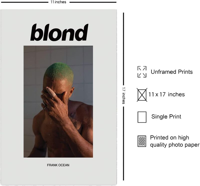 Photo 2 of  Frank Ocean Blond, Album Cover Music Poster, Channel, Blonde, Aesthetic Room Wall Decor Cool Wall Decor Art Print posters for room aesthetic- Matte Poster Frameless Gift 