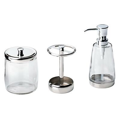 Photo 1 of 3-Piece Bathroom Countertop Accessory Kit with Soap Pump, Toothbrush Holder and Canister in Polished Chrome
