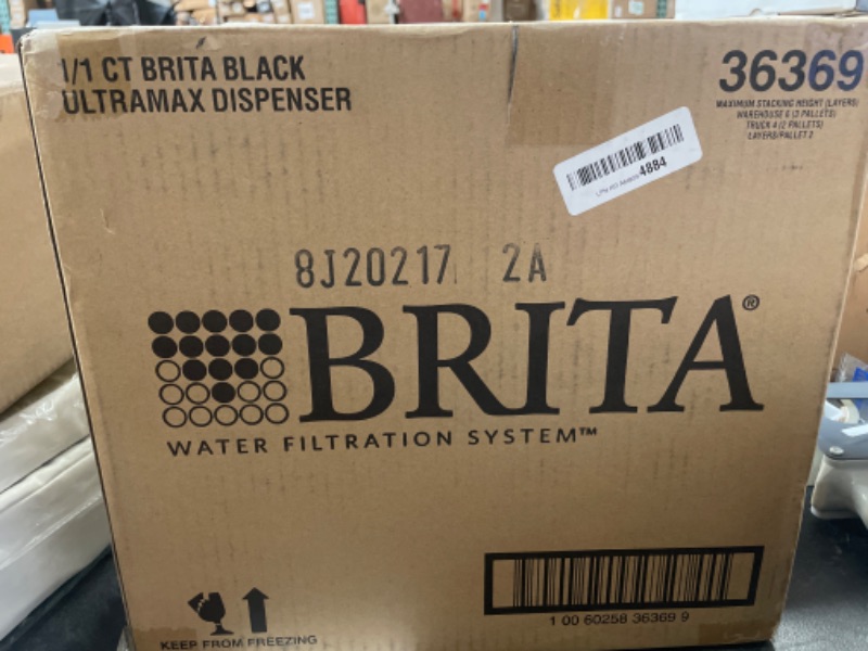 Photo 4 of Brita XL Water Filter Dispenser for Tap and Drinking Water with 1 Standard Filter, Lasts 2 Months 27-Cup Capacity, BPA Free, Black
