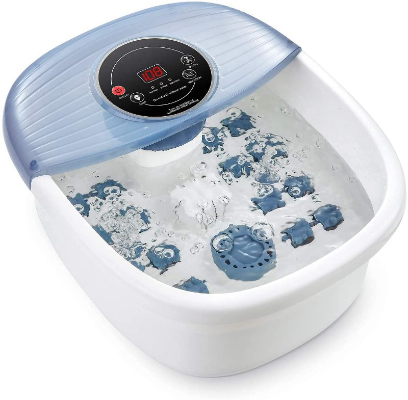 Photo 1 of Foot Spa, Pedicure Foot Bath Massager with Heat, Bubble and Vibration, Digital Temperature Control (95-118?) and Removable Rollers for Comfort Feet, Home Use
