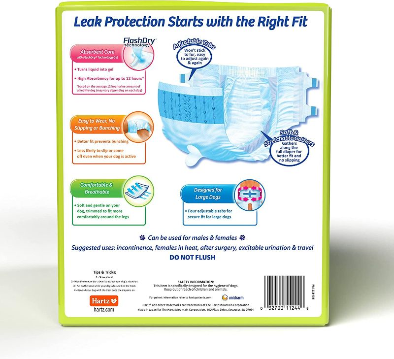 Photo 2 of Disposable Dog Diapers with FlashDry Gel Technology - LL, 5 Count

