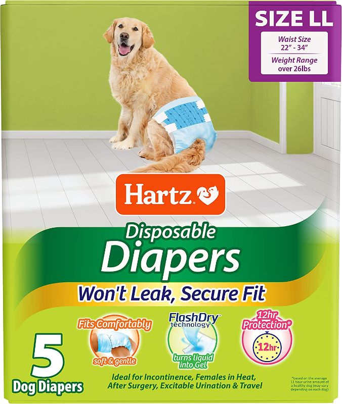 Photo 1 of Disposable Dog Diapers with FlashDry Gel Technology - LL, 5 Count
