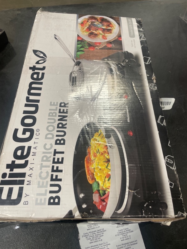 Photo 5 of Elite Gourmet EDB-302BF Countertop Double Cast Iron Burner, 1500 Watts Electric Hot Plate, Temperature Controls, Power Indicator Lights, Easy to Clean, Black
