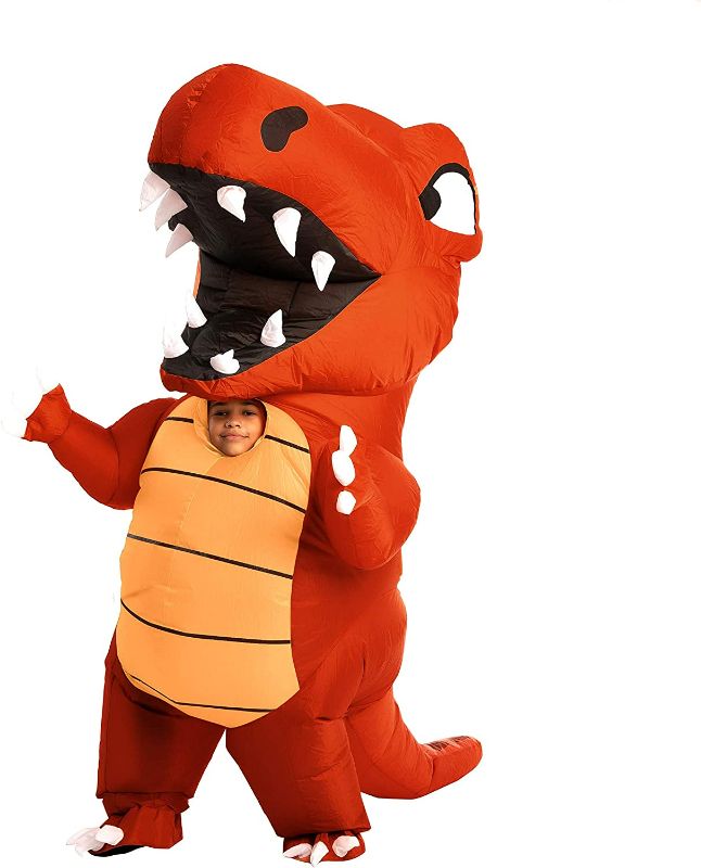 Photo 2 of Spooktacular Creations Inflatable Halloween Costume Full Body Dinosaur Inflatable Costume - Child Unisex T-Rex Costume