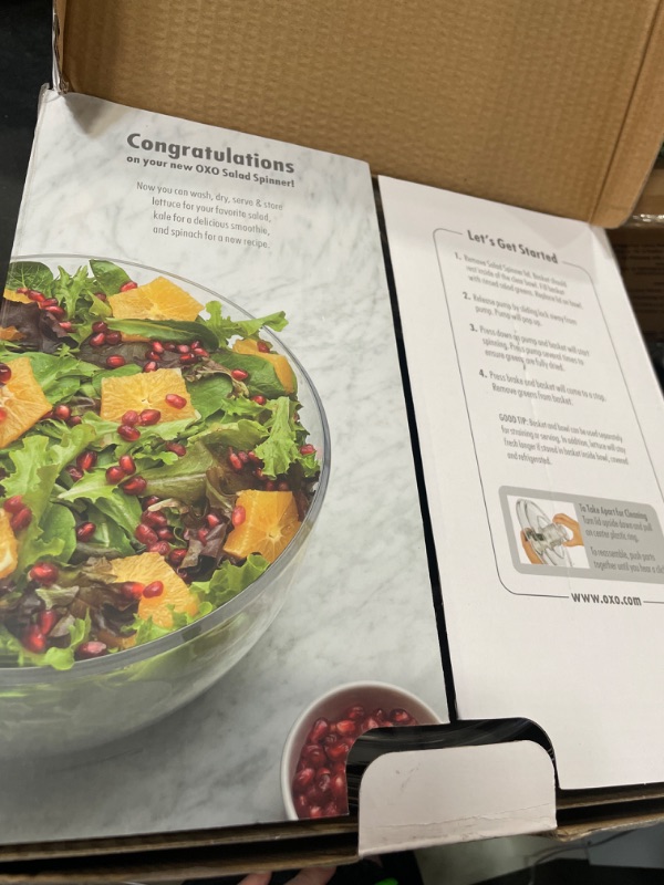 Photo 1 of OXO Good Grips Large Salad Spinner - 6.22 Qt., White
