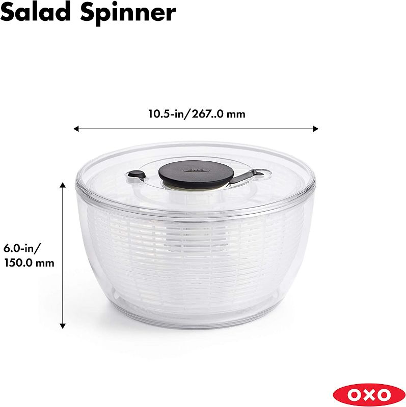 Photo 5 of OXO Good Grips Large Salad Spinner - 6.22 Qt., White
