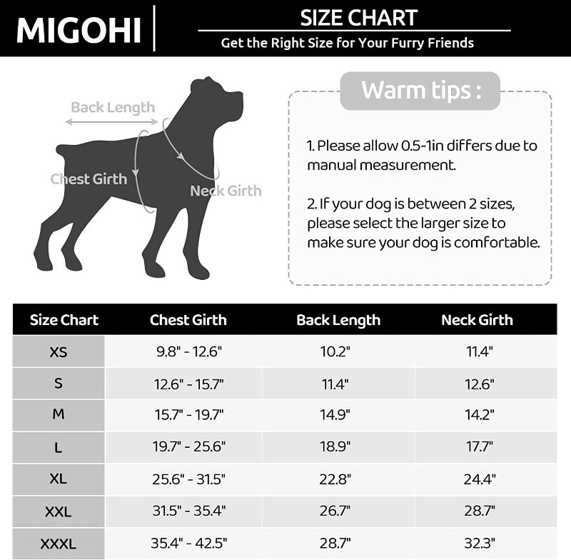 Photo 5 of MIGOHI Reflective Waterproof Windproof Dog Coat Cold Weather Warm Dog Jacket Reversible Stormguard Winter Dog Vest for Small Medium Large Dogs?Orange, L?
