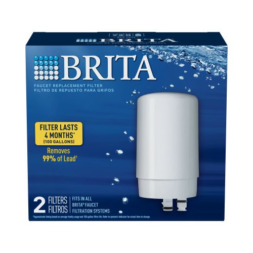 Photo 1 of BRITA 36311 Faucet-Mount Replacement Water Filter, White, 2-Ct.
