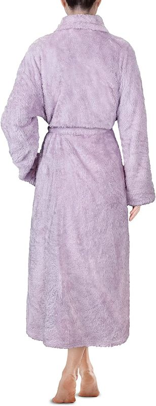 Photo 2 of PAVILIA Premium Womens Plush Soft Robe Fluffy, Warm, Fleece Sherpa Shaggy Bathrobe
light purple 