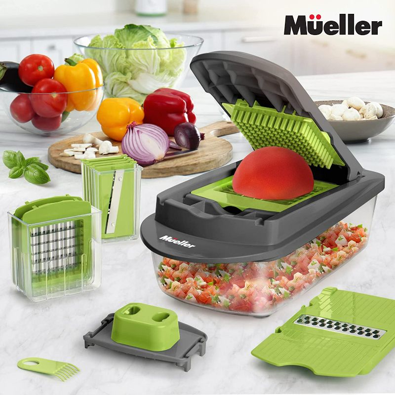 Photo 6 of Mueller Pro-Series 10-in-1, 8 Blade Vegetable Slicer, Onion Mincer Chopper, Vegetable Chopper, Cutter, Dicer, Egg Slicer with Container
