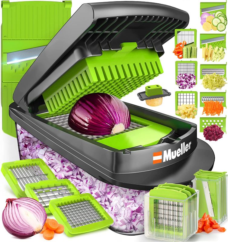 Photo 1 of Mueller Pro-Series 10-in-1, 8 Blade Vegetable Slicer, Onion Mincer Chopper, Vegetable Chopper, Cutter, Dicer, Egg Slicer with Container
