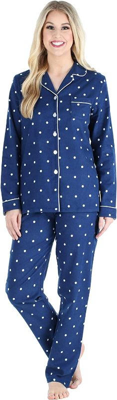 Photo 1 of PajamaMania Women's Cotton Flannel Long Sleeve Button-Down Pajamas PJ Set
small